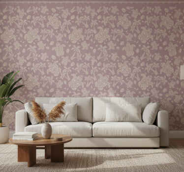 Papel tapiz para sala patrón de tortugas y palmeras - TenVinilo