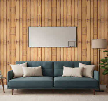 Papel tapiz para sala efecto textura de bambú - TenVinilo