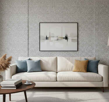 Papel tapiz para sala tonos grises imitación fibra natural - TenVinilo