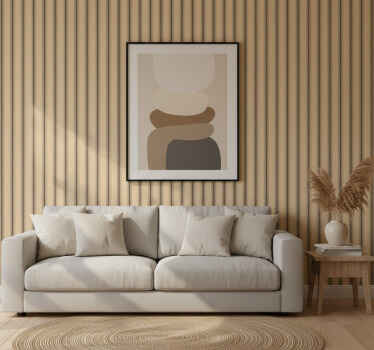 Papel tapiz para sala patrón minimalista tubos marrones - TenVinilo