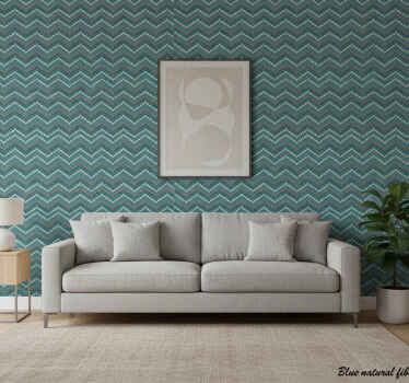Carta da parati soggiorno imitazione fibra naturale blu - TenStickers