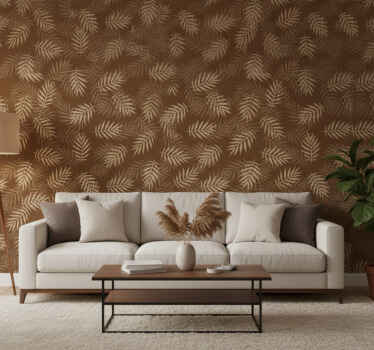 Carta da parati soggiorno motivo foglia naturale - TenStickers