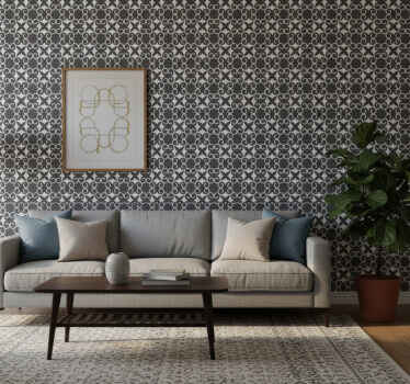 Carta da parati soggiorno tappeto elegante a motivi - TenStickers