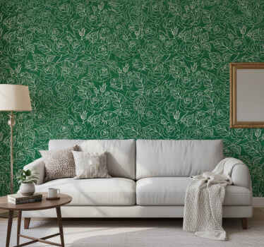 Carta da parati soggiorno composizione botanica elegante - TenStickers