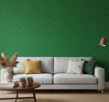 Carta da parati soggiorno motivo geometrico verde - TenStickers
