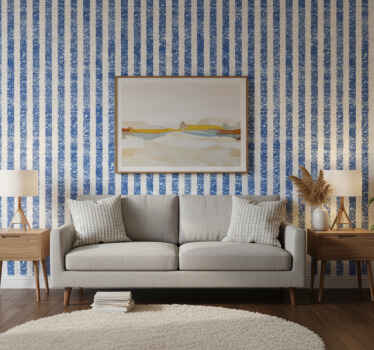 Carta da parati soggiorno motivo rigato - TenStickers