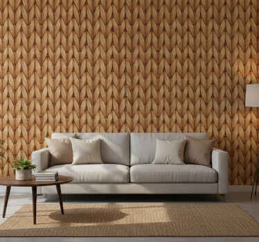 Carta da parati soggiorno tappeto naturale intrecciato - TenStickers