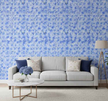 Carta da parati soggiorno motivo petali di ortensia - TenStickers