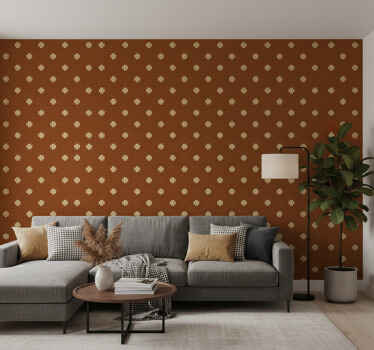 Carta da parati soggiorno motivo a pois testurizzati - TenStickers