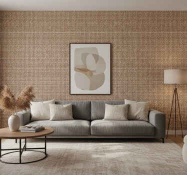 Carta da parati soggiorno intreccio in fibra naturale - TenStickers