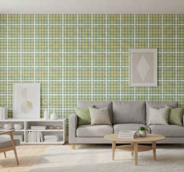 Carta da parati soggiorno tessuto a quadri - TenStickers