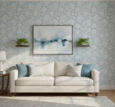 Carta da parati soggiorno motivo floreale - TenStickers