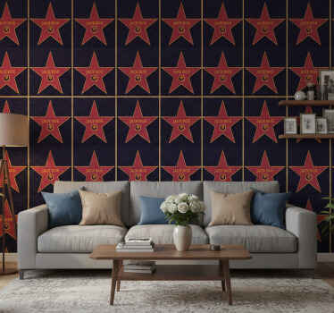 Carta da parati vintage stella di hollywood con nome - TenStickers