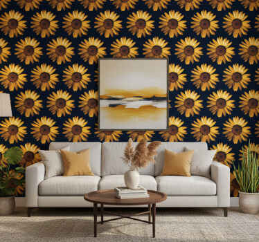 Carta da parati floreale girasole giallo - TenStickers