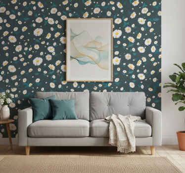 Carta da parati floreale motivo margherite - TenStickers