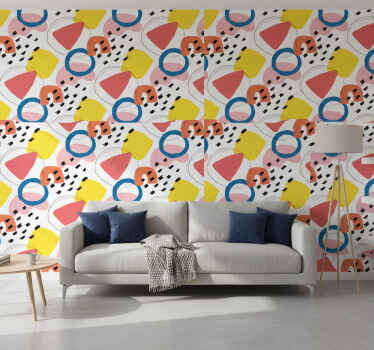 Vintage wallpaper geometric pattern art - TenStickers