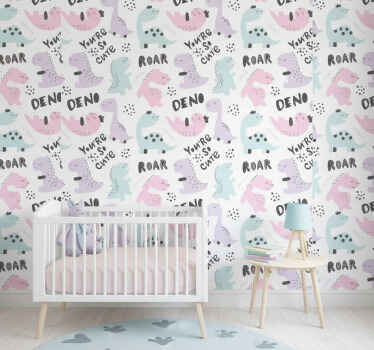 Carta da parati dinosauri dinosauro principessa - TenStickers