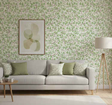 Tapete baum mit feinem zweigmuster - TenStickers