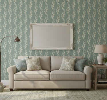 Papel tapiz árboles estilo provenzal hojas pequeñas - TenVinilo