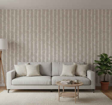 Papel tapiz árboles diseño escandinavo de árboles delgados - TenVinilo