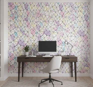 Büro tapete bunte kreise mit schwarzen linien - TenStickers