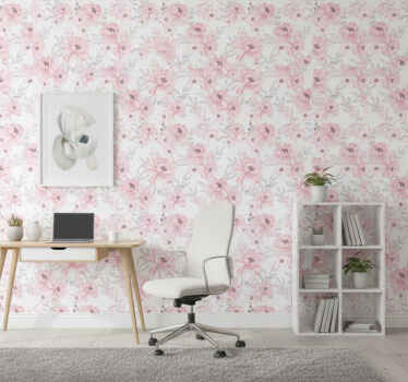 Papel mural oficinas rosa - TenVinilo