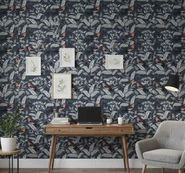 Tapeta do biura z małymi ptaszkami - TenStickers