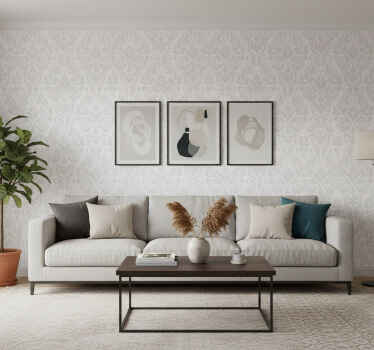 Living room wallpaper grunge damask design - TenStickers