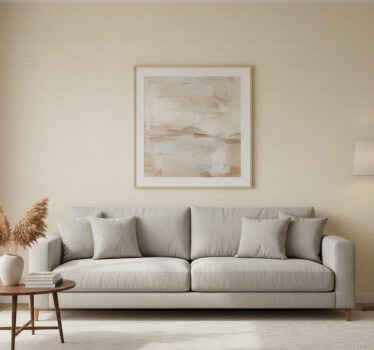 Living area wallpaper thin jute beige design - TenStickers