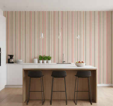Kitchen wallpaper with textured stripe pattern - TenStickers