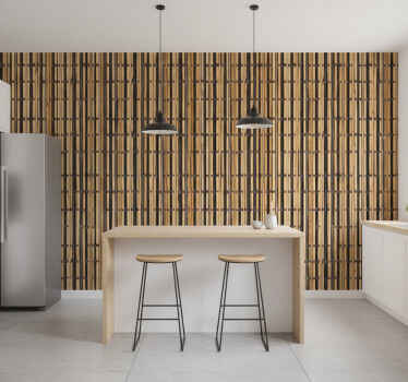 Kitchen wallpaper wood texture design - TenStickers