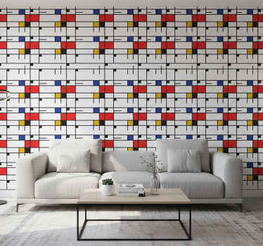 Papier peint moderne art géométrique mondrian - TenStickers