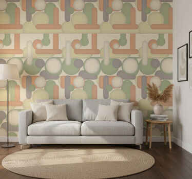 Papier peint moderne arrangement de cercles géométriques - TenStickers