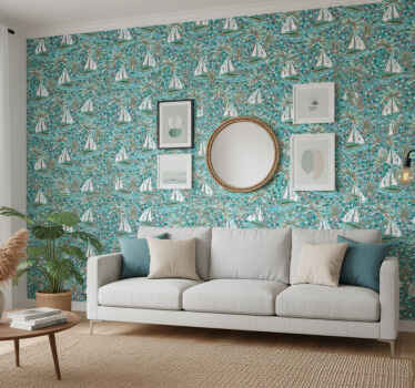 Papier peint moderne motif bateaux aquarelle - TenStickers