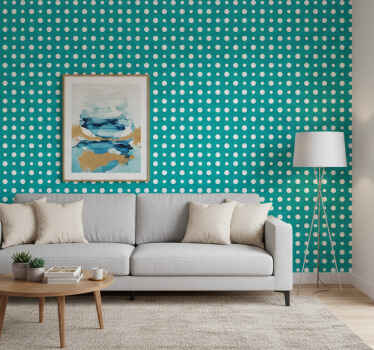 Carta da parati moderna motivo a pois blu - TenStickers