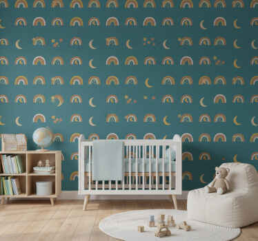 Tapet copii curcubeie și stele - TenStickers