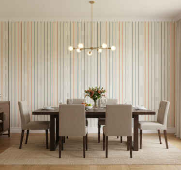 Carta da parati sala da pranzo motivo lineare multicolore - TenStickers
