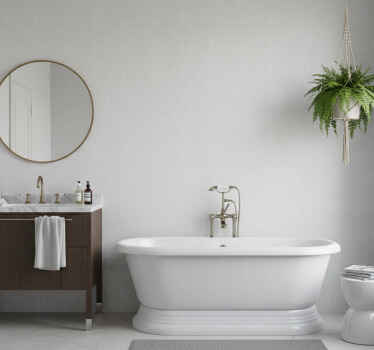 Papel de parede casa de banho imitação linho branco - TenStickers