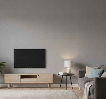 Papel de parede casa de banho imitação linho cinza - TenStickers