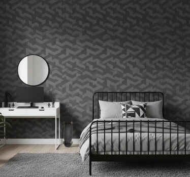 Papel tapiz juvenil formas geométricas oscuras - TenVinilo