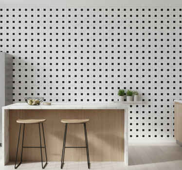 Papel de parede para cozinha azulejo moderno quadrado - TenStickers