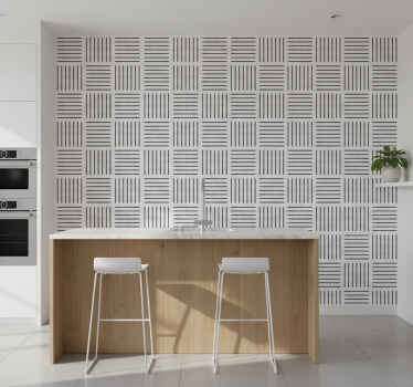 Papel de parede para cozinha linhas nórdicas - TenStickers