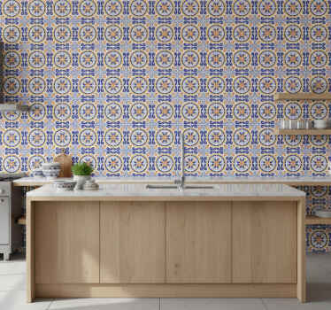 Papel de parede para cozinha azulejos de verão - TenStickers