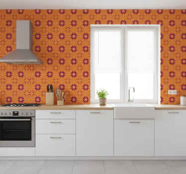 Papel de parede para cozinha com azulejos coloridos - TenStickers