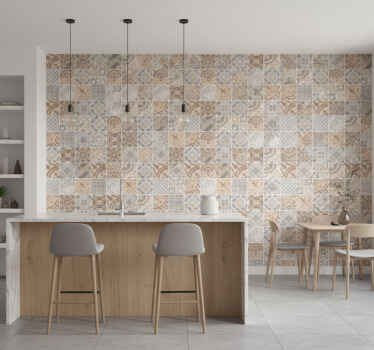 Papel de parede para cozinha cemento "laranja" - TenStickers