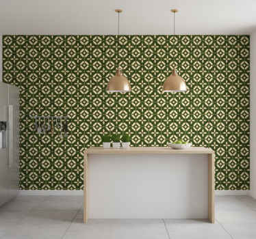 Kitchen wallpaper with geometric patterns - TenStickers