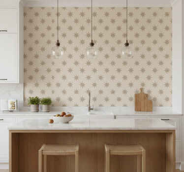 Starry beige kitchen wallpaper - TenStickers