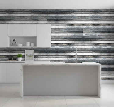 Kitchen wallpaper wood grain design - TenStickers