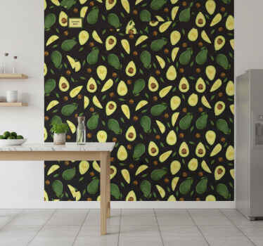 Kitchen wallpaper avocado design - TenStickers