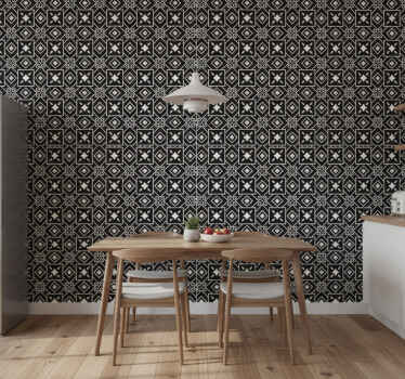 Kitchen wallpaper in black and white style - TenStickers